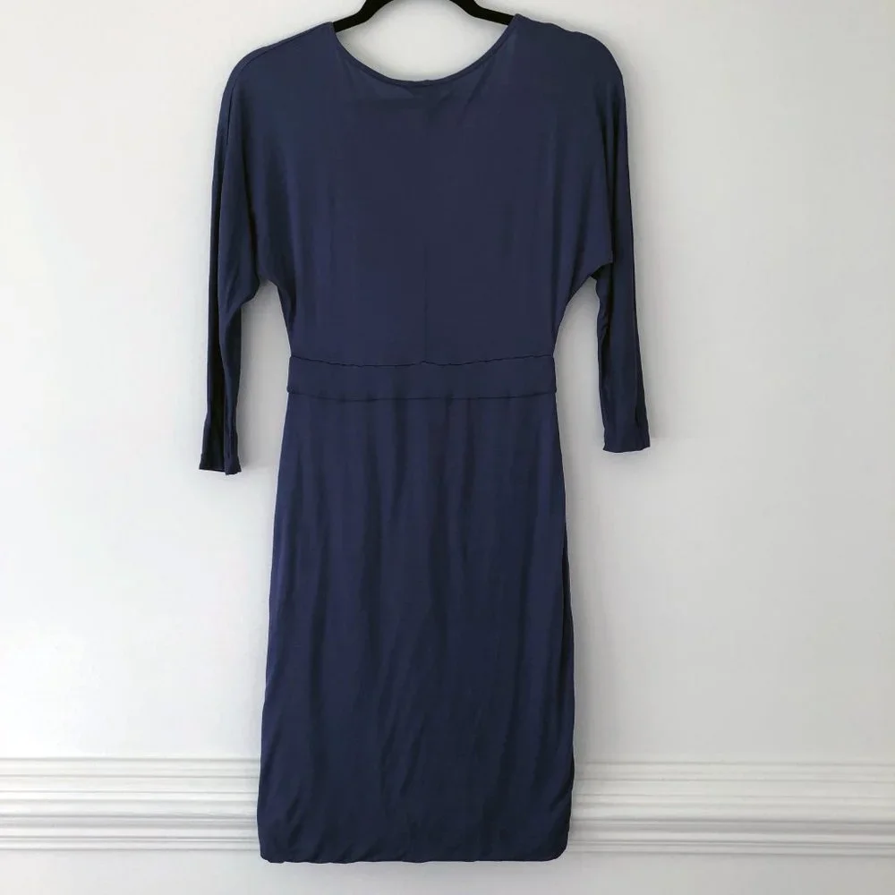 H&M Stormy Blue Wrap Front Bodycon Dress | Size 6